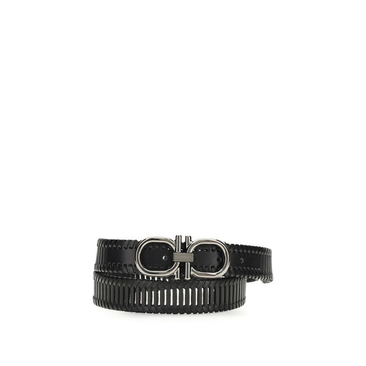 Ferragamo Black Calf Leather Bos Taurus Regular Belt Curated Luxury Accessories by Orvyn