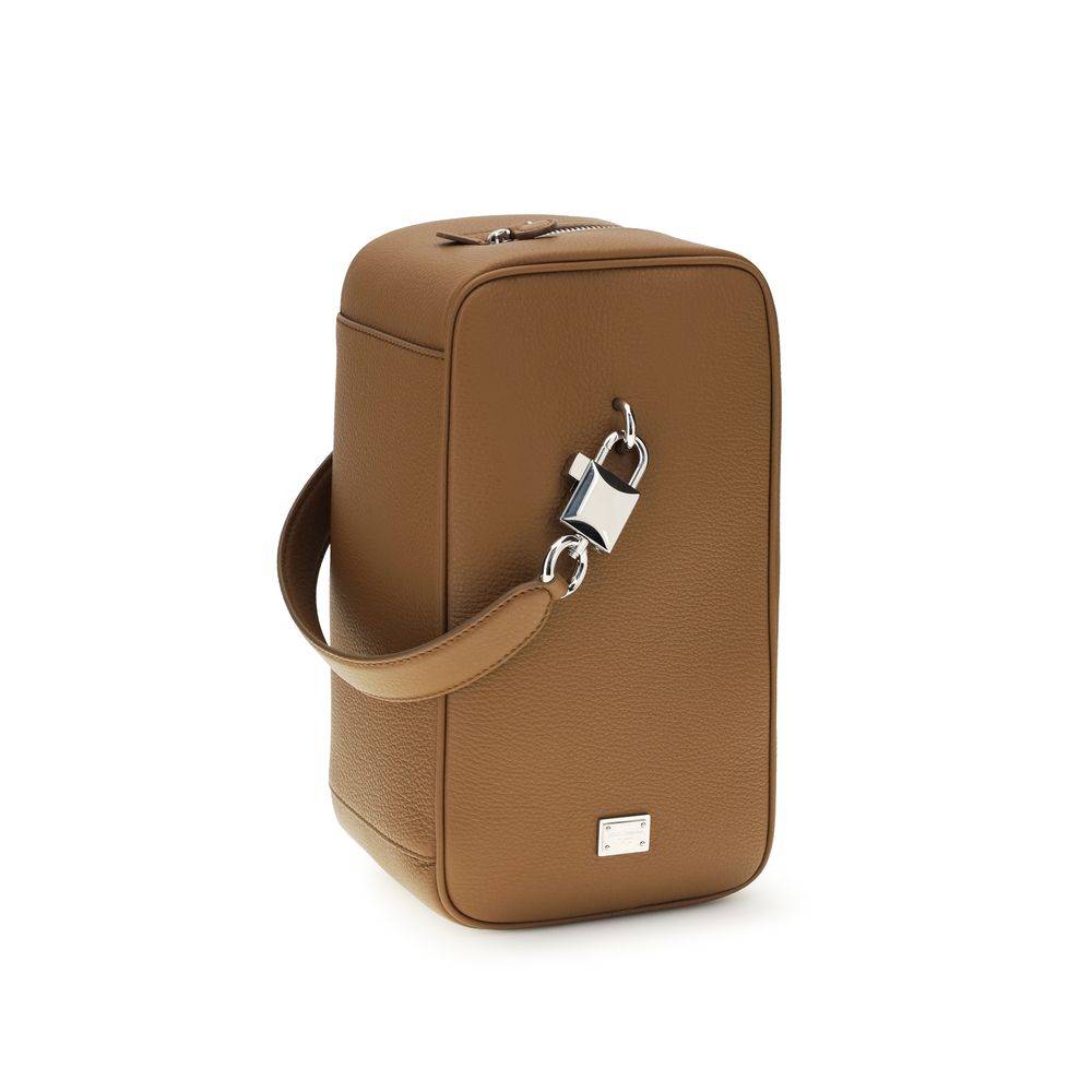 Dolce & Gabbana Brown Calf Leather Bos Taurus Handbag Curated Luxury Accessories by Orvyn