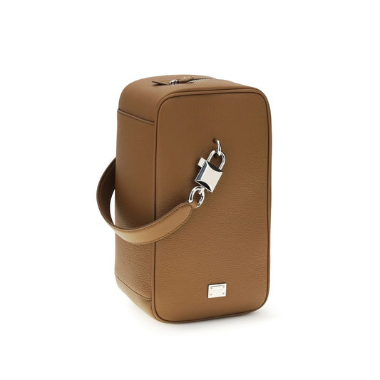 Dolce & Gabbana Brown Calf Leather Bos Taurus Handbag Curated Luxury Accessories by Orvyn