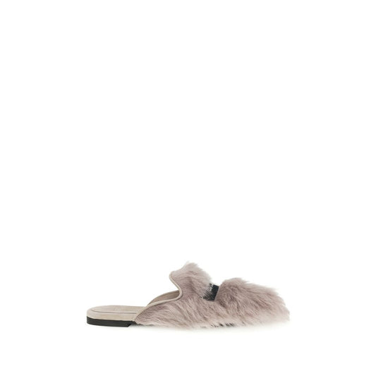 Dolce & Gabbana Gray Lamb Ovis Aries Aries Mules Curated Luxury Accessories by Orvyn