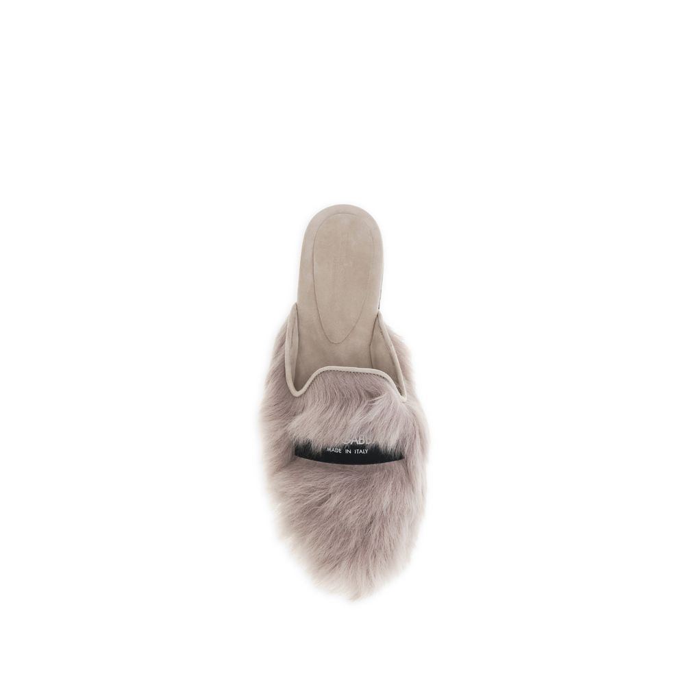 Dolce & Gabbana Gray Lamb Ovis Aries Aries Mules Curated Luxury Accessories by Orvyn
