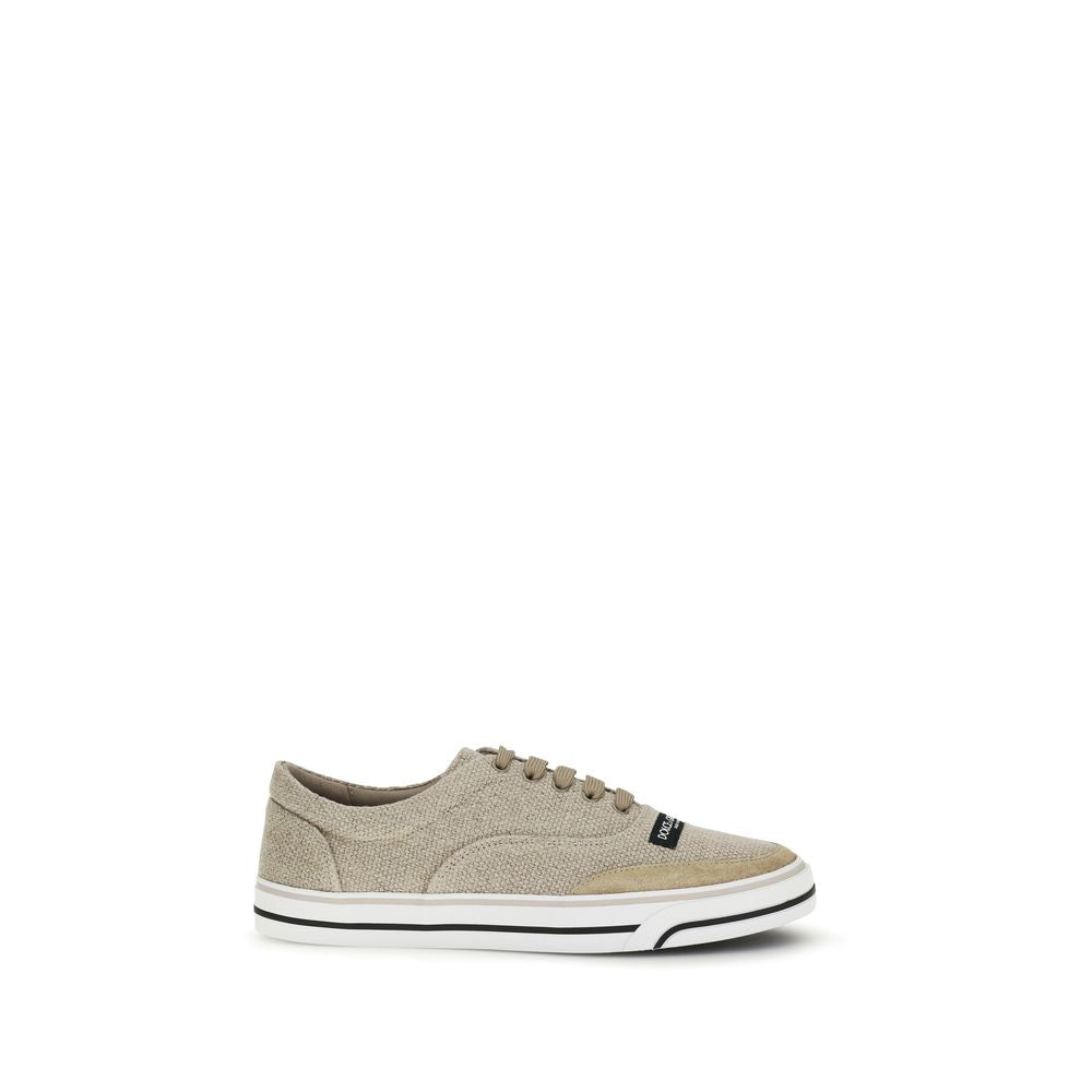 Dolce & Gabbana Beige Linen Low Top Sneakers Curated Luxury Accessories by Orvyn