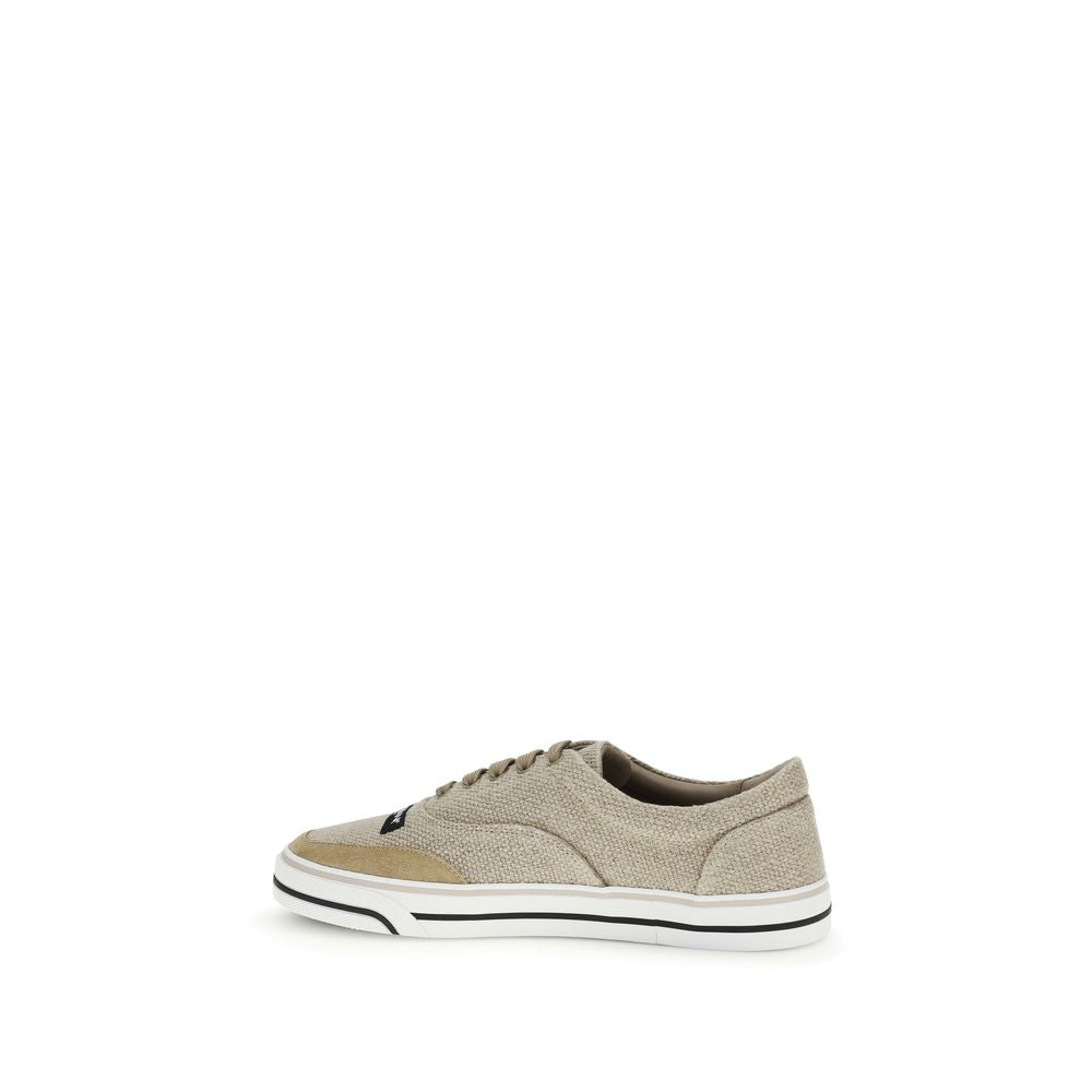 Dolce & Gabbana Beige Linen Low Top Sneakers Curated Luxury Accessories by Orvyn