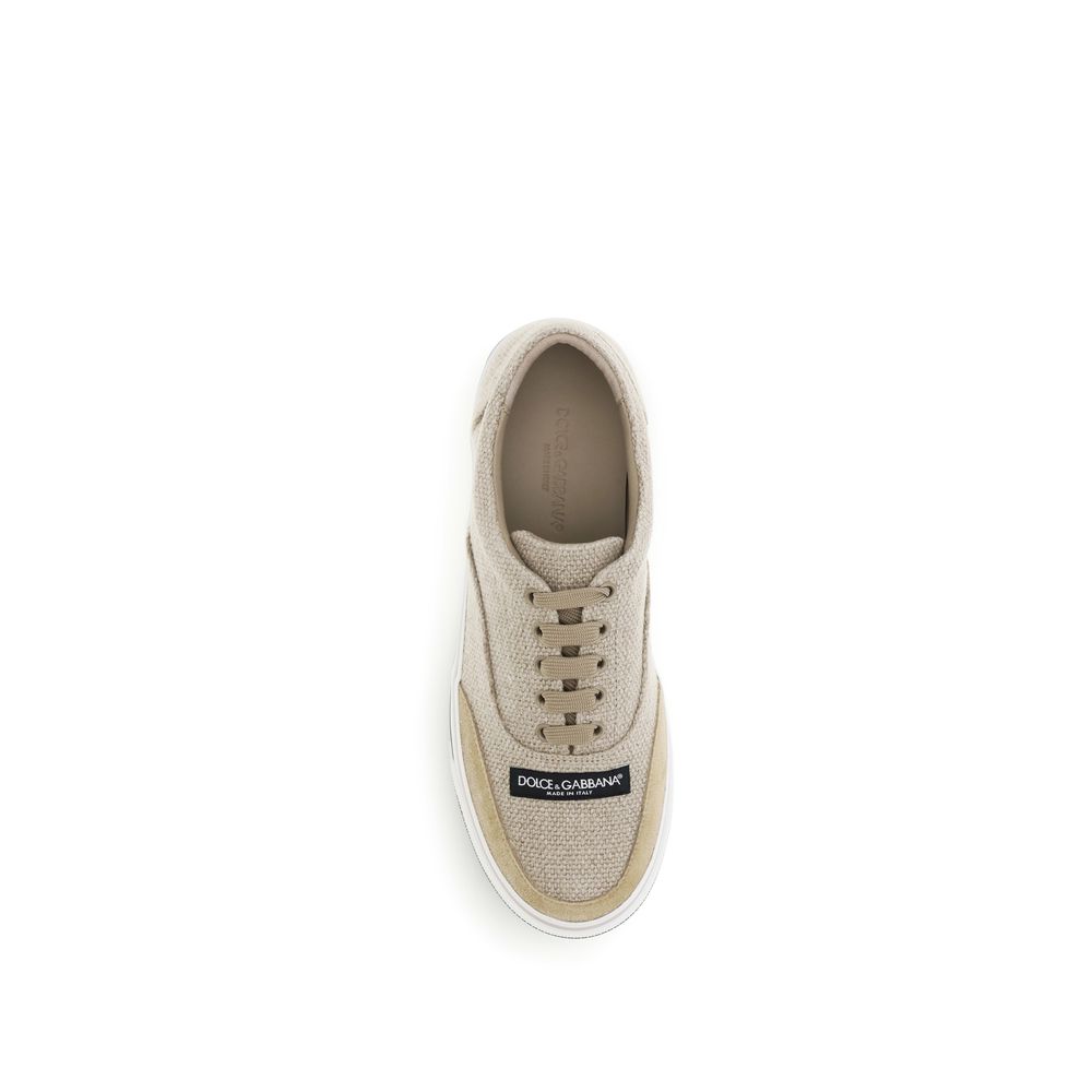 Dolce & Gabbana Beige Linen Low Top Sneakers Curated Luxury Accessories by Orvyn