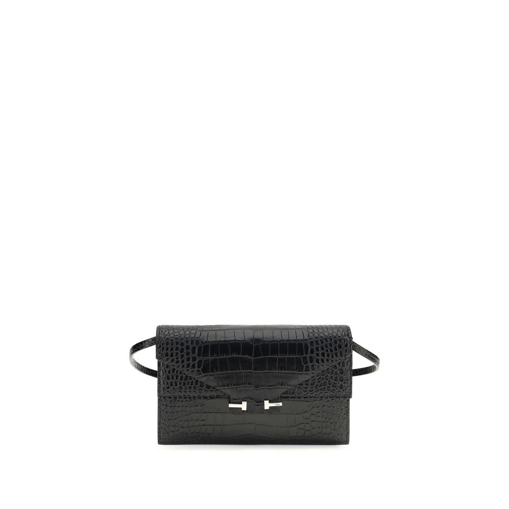 Tom Ford Black Calf Leather Bos Taurus Shoulder Bag Curated Luxury Accessories by Orvyn