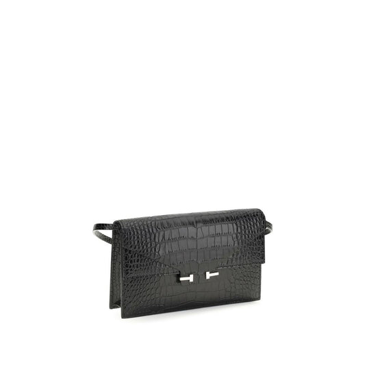 Tom Ford Black Calf Leather Bos Taurus Shoulder Bag Curated Luxury Accessories by Orvyn