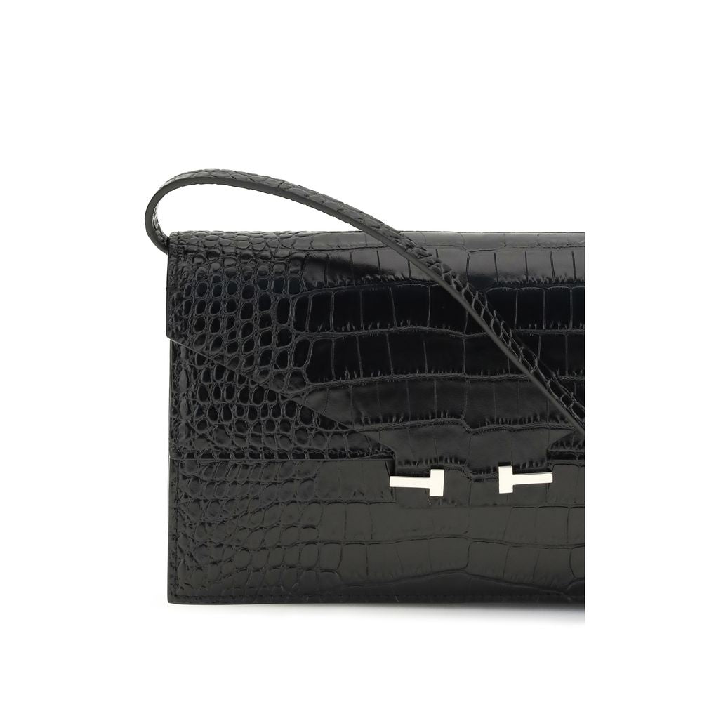 Tom Ford Black Calf Leather Bos Taurus Shoulder Bag Curated Luxury Accessories by Orvyn