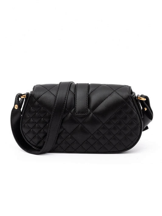 Versace Black Leather Quilted Shoulder Strap Bag Curated Luxury Accessories by Orvyn