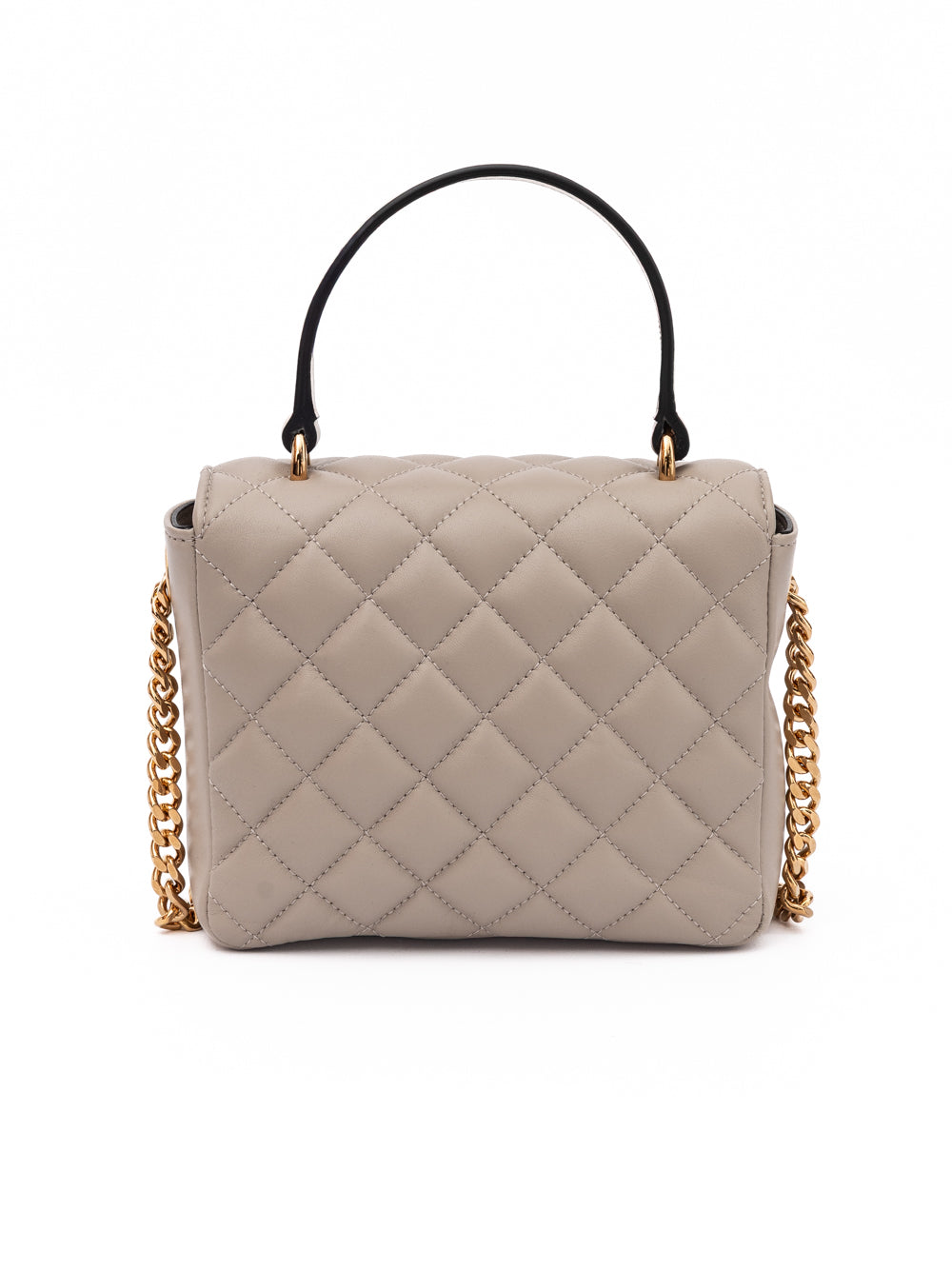 Versace Taupe Quilted Leather Handbag Curated Luxury Accessories by Orvyn