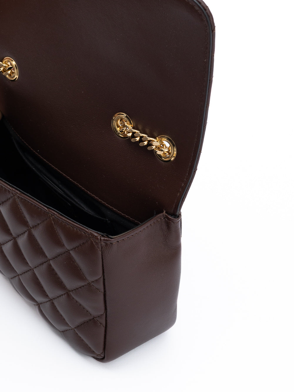 Versace Brown Quilted Leather Shoulder Strap Bag Curated Luxury Accessories by Orvyn