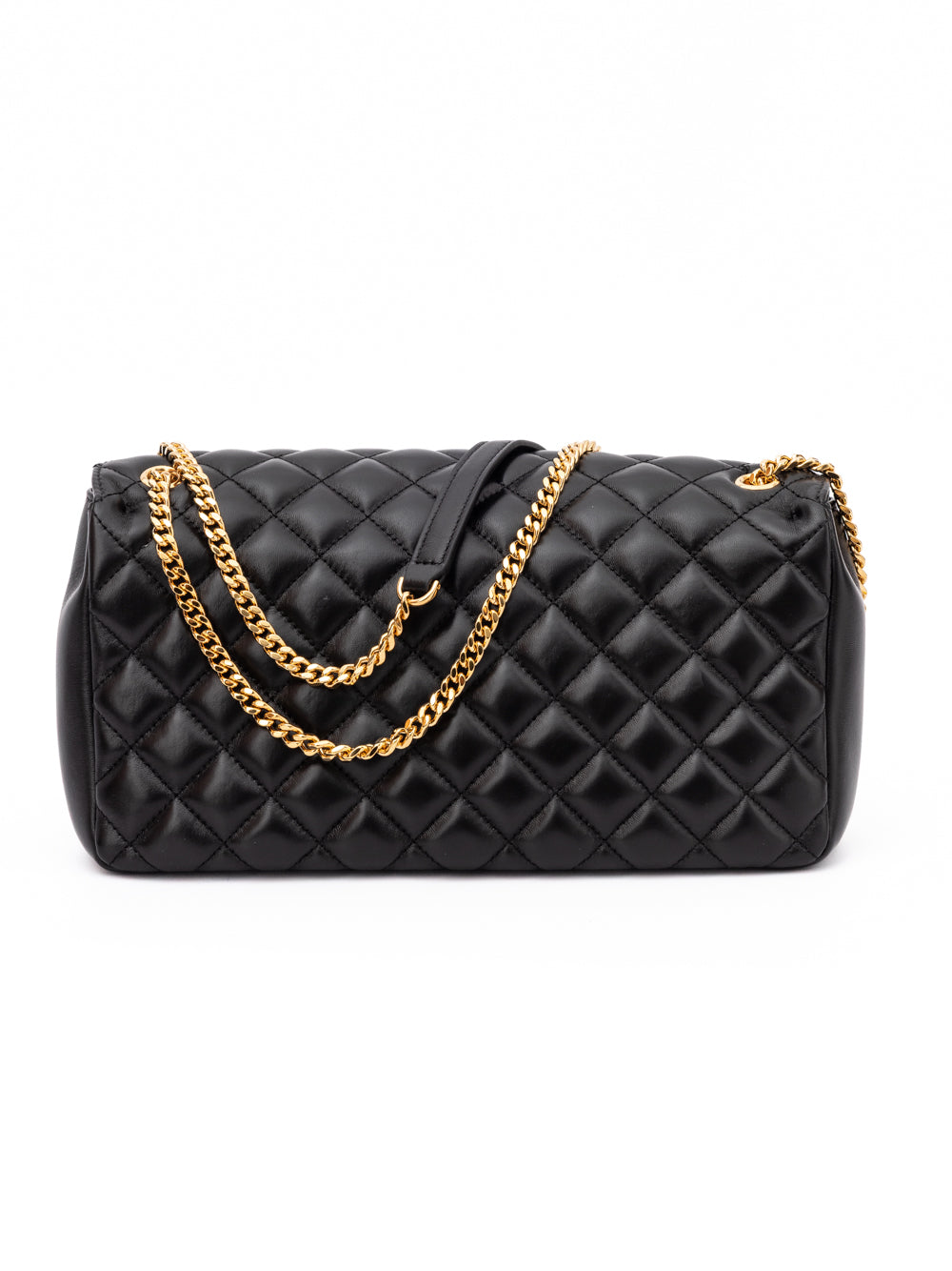 Versace Black Quilted Leather Shoulder Strap Bag Curated Luxury Accessories by Orvyn