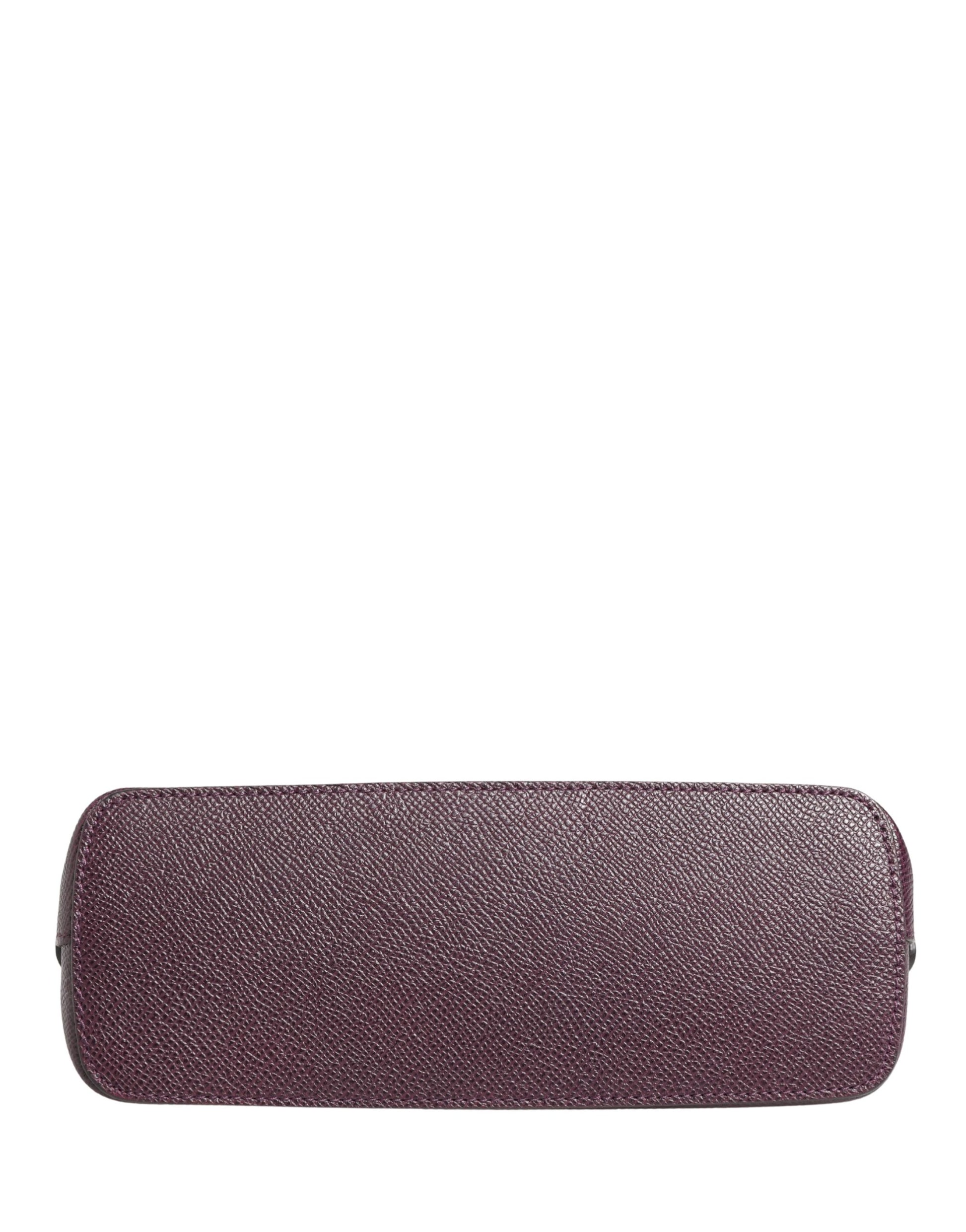 Dolce & Gabbana Dark Purple Leather DG Logo Zip Around Hand Purse Wallet Curated Luxury Accessories by Orvyn