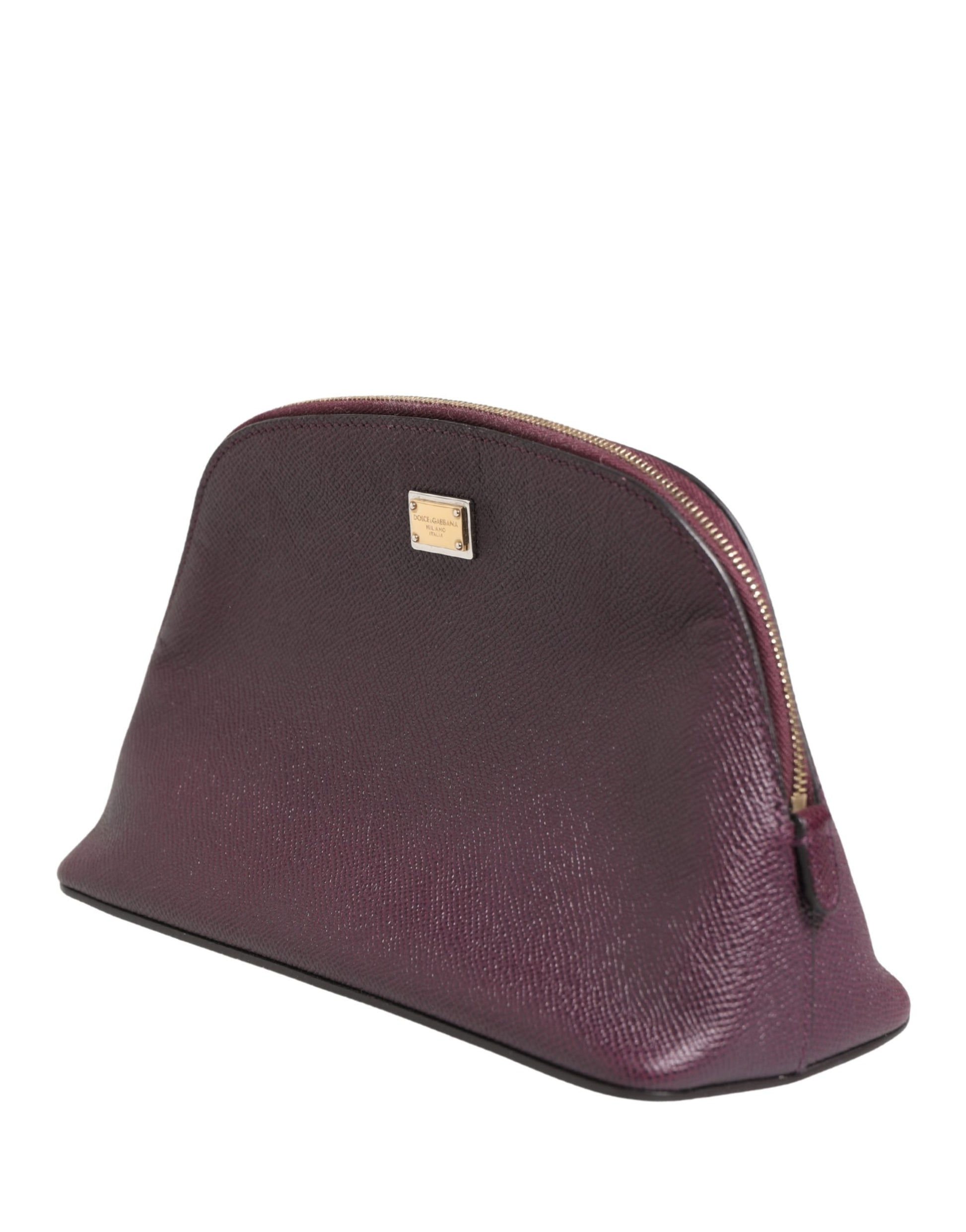 Dolce & Gabbana Dark Purple Leather DG Logo Zip Around Hand Purse Wallet Curated Luxury Accessories by Orvyn
