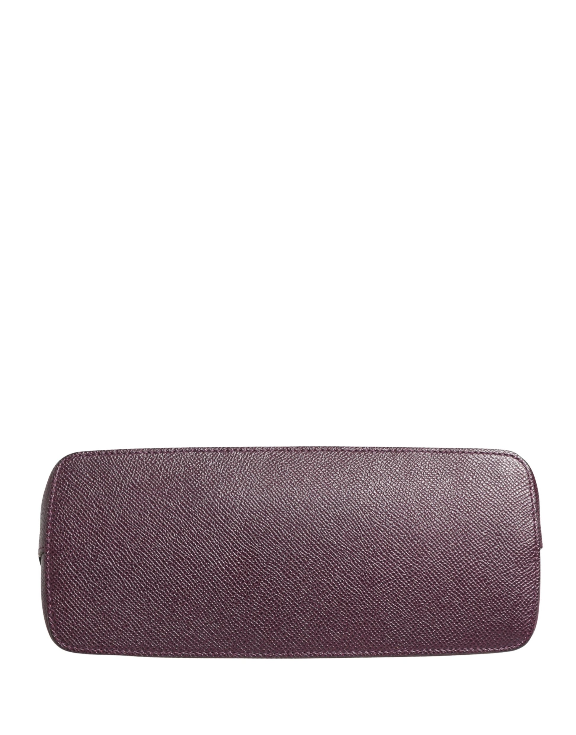 Dolce & Gabbana Dark Purple Leather DG Logo Zip Around Hand Purse Wallet Curated Luxury Accessories by Orvyn