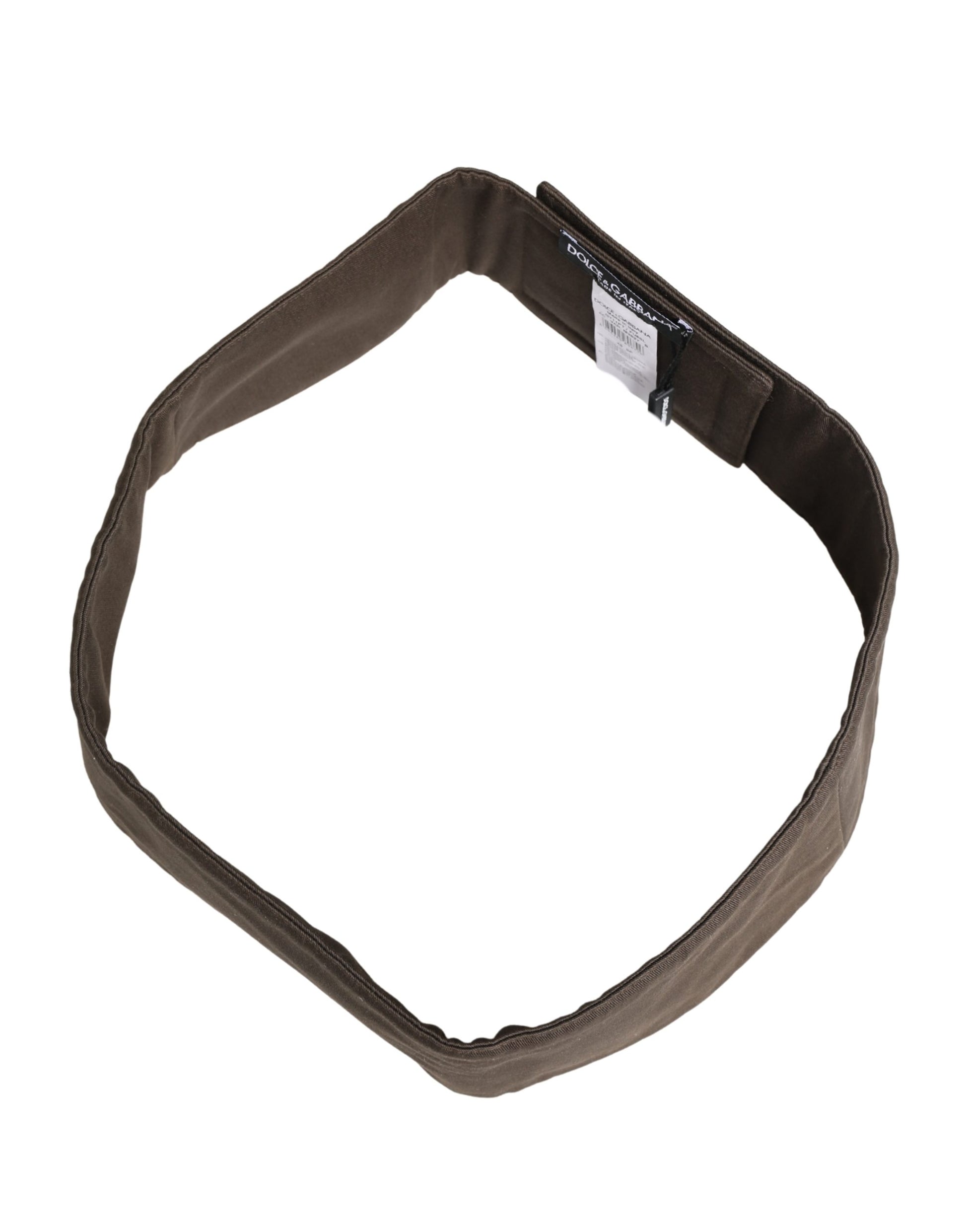 Dolce & Gabbana Brown Viscose Wide Belt Waist Cummerband Men Curated Luxury Accessories by Orvyn
