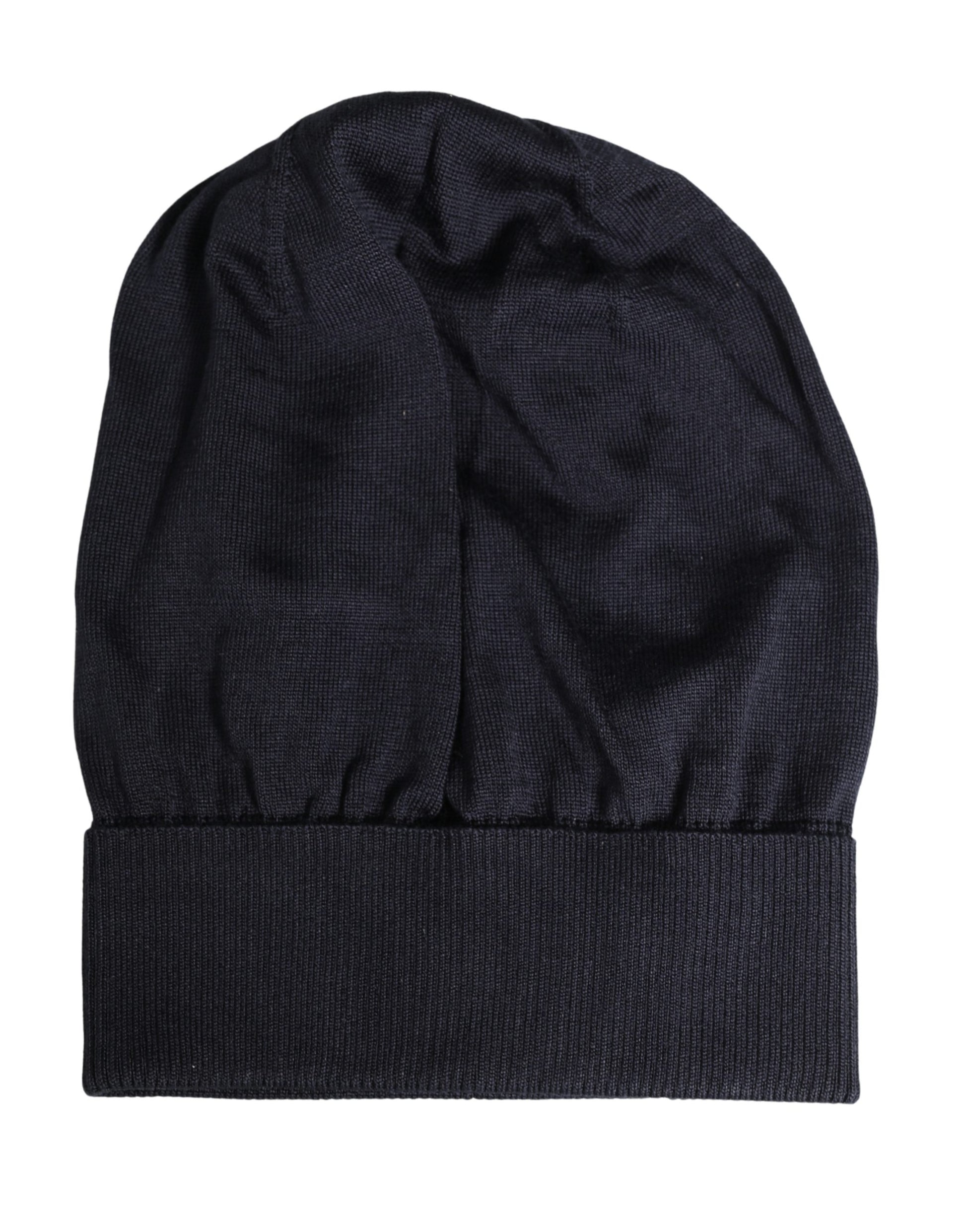Dolce & Gabbana Black Solid Wool Knitted Winter Beanie Cap Hat Curated Luxury Accessories by Orvyn