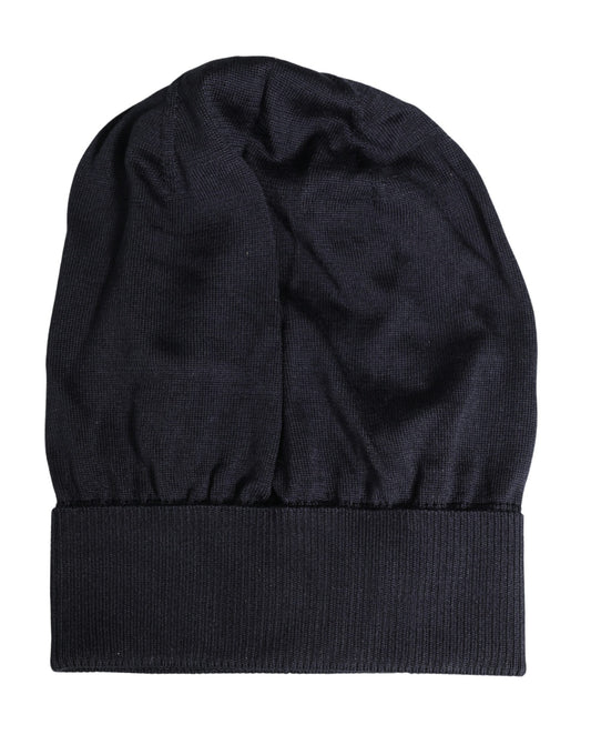 Dolce & Gabbana Black Solid Wool Knitted Winter Beanie Cap Hat Curated Luxury Accessories by Orvyn