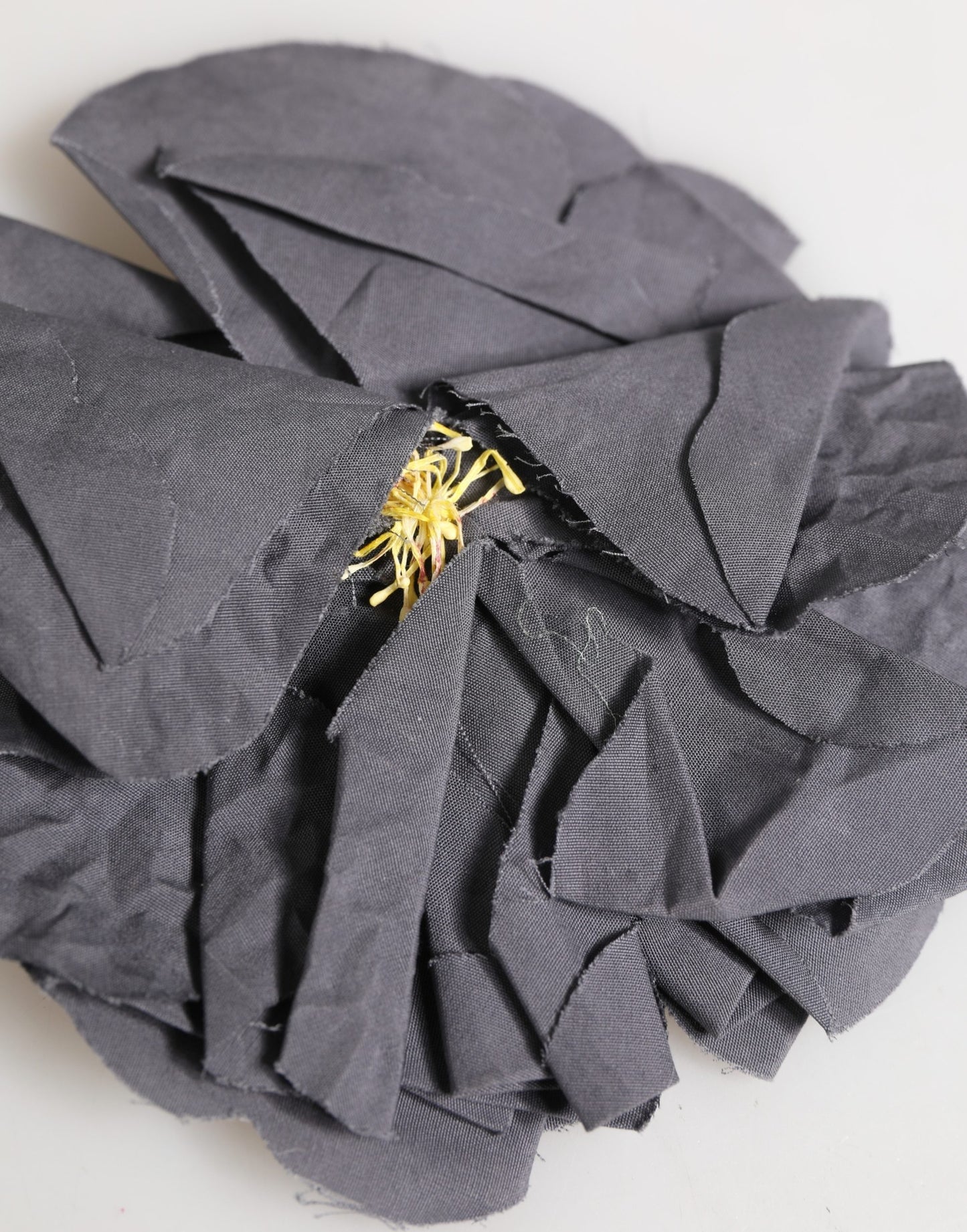 Dolce & Gabbana Gray Floral Motif Silk Blend Poplin Fabric Bar Pin Brooch Curated Luxury Accessories by Orvyn