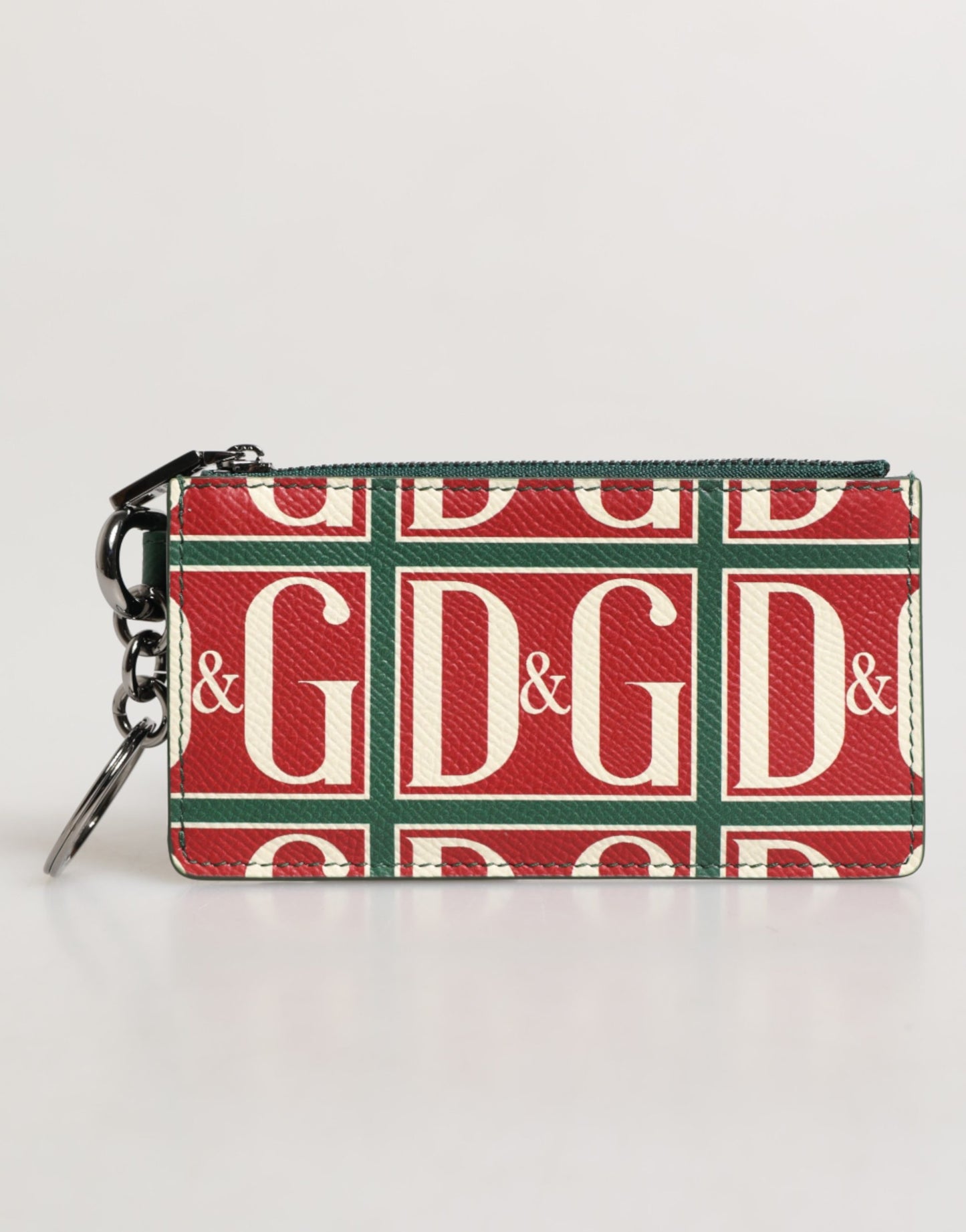 Dolce & Gabbana Green Calf Leather Logo Print Monogram Card Holder Wallet Curated Luxury Accessories by Orvyn