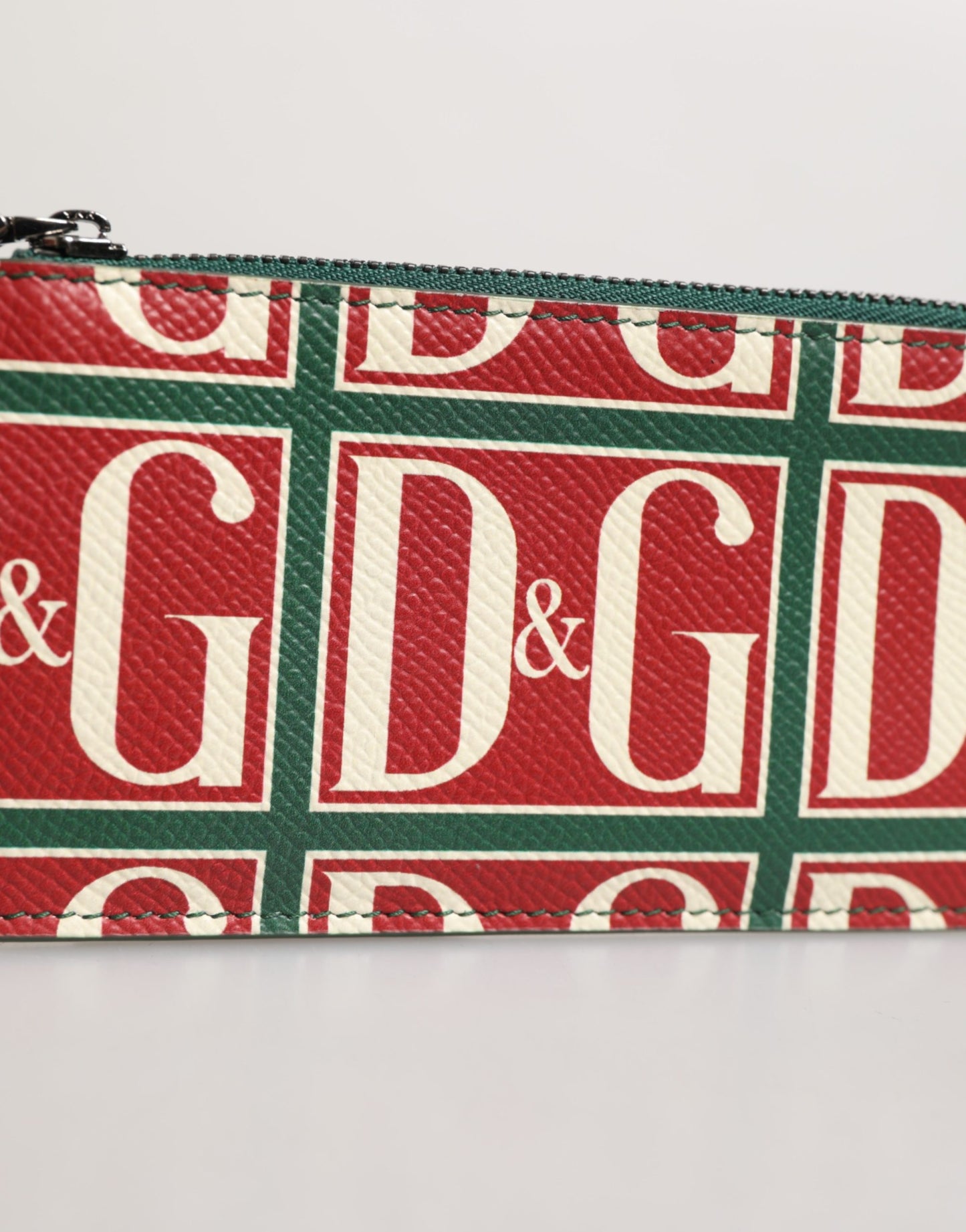 Dolce & Gabbana Green Calf Leather Logo Print Monogram Card Holder Wallet Curated Luxury Accessories by Orvyn