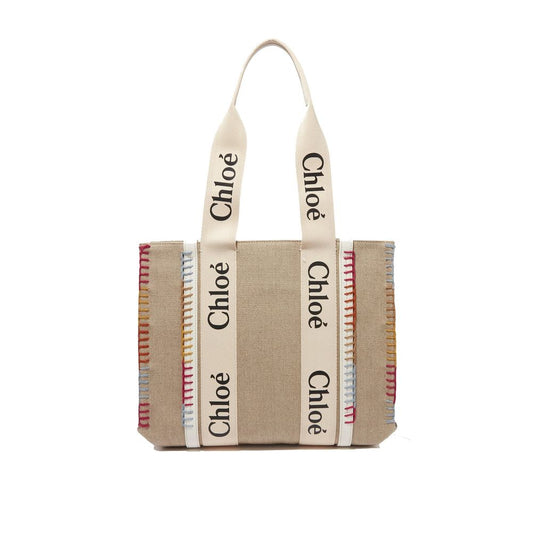 Chloé Beige Linen Tote Bag Curated Luxury Accessories by Orvyn