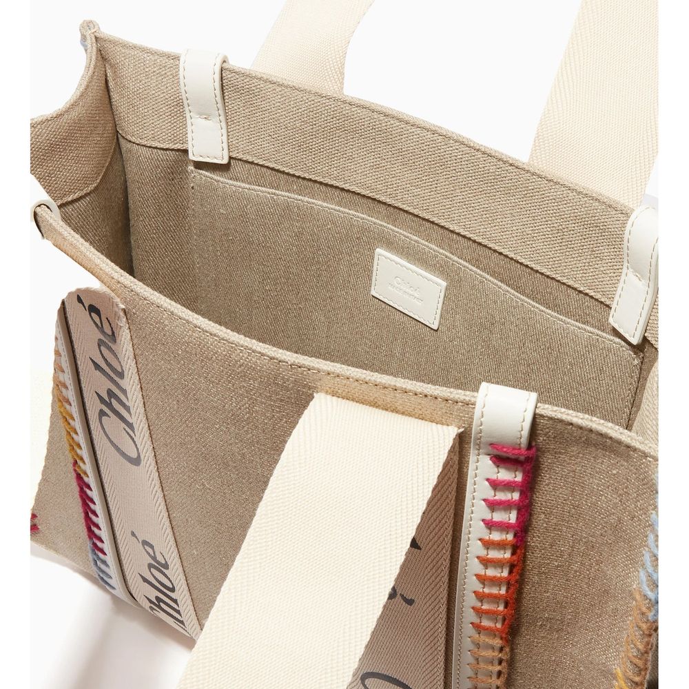 Chloé Beige Linen Tote Bag Curated Luxury Accessories by Orvyn