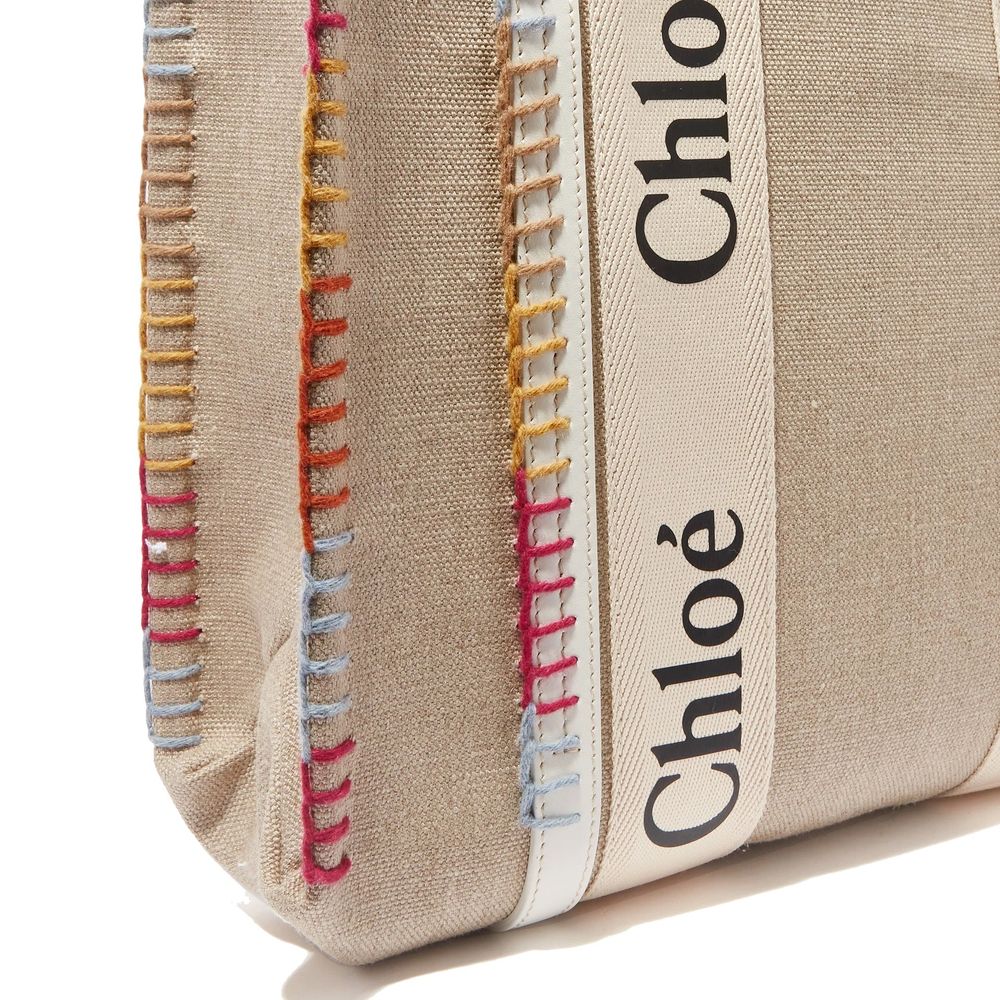 Chloé Beige Linen Tote Bag Curated Luxury Accessories by Orvyn