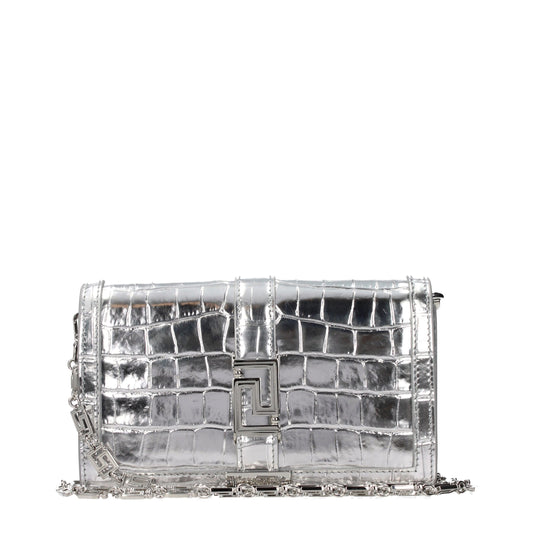 Versace Gray Leather Crossbody Bag Curated Luxury Accessories by Orvyn