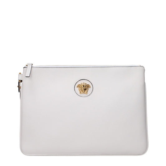 Versace White Leather Clutch Bag Curated Luxury Accessories by Orvyn