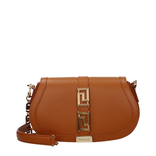 Versace Brown Leather Shoulder Bag Curated Luxury Accessories by Orvyn
