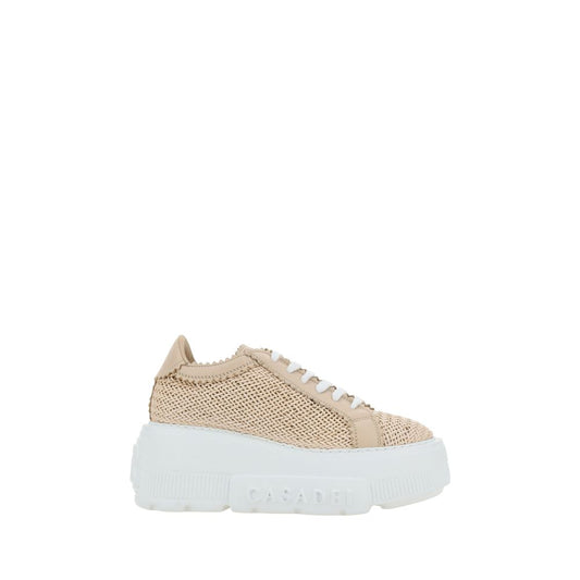 Casadei Beige Other Fibres Platform Sneakers Curated Luxury Accessories by Orvyn
