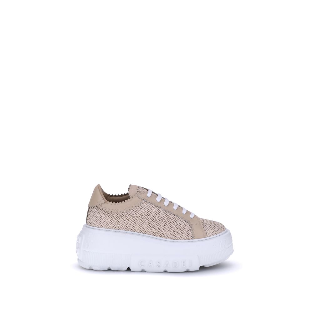 Casadei Beige Other Fibres Platform Sneakers Curated Luxury Accessories by Orvyn
