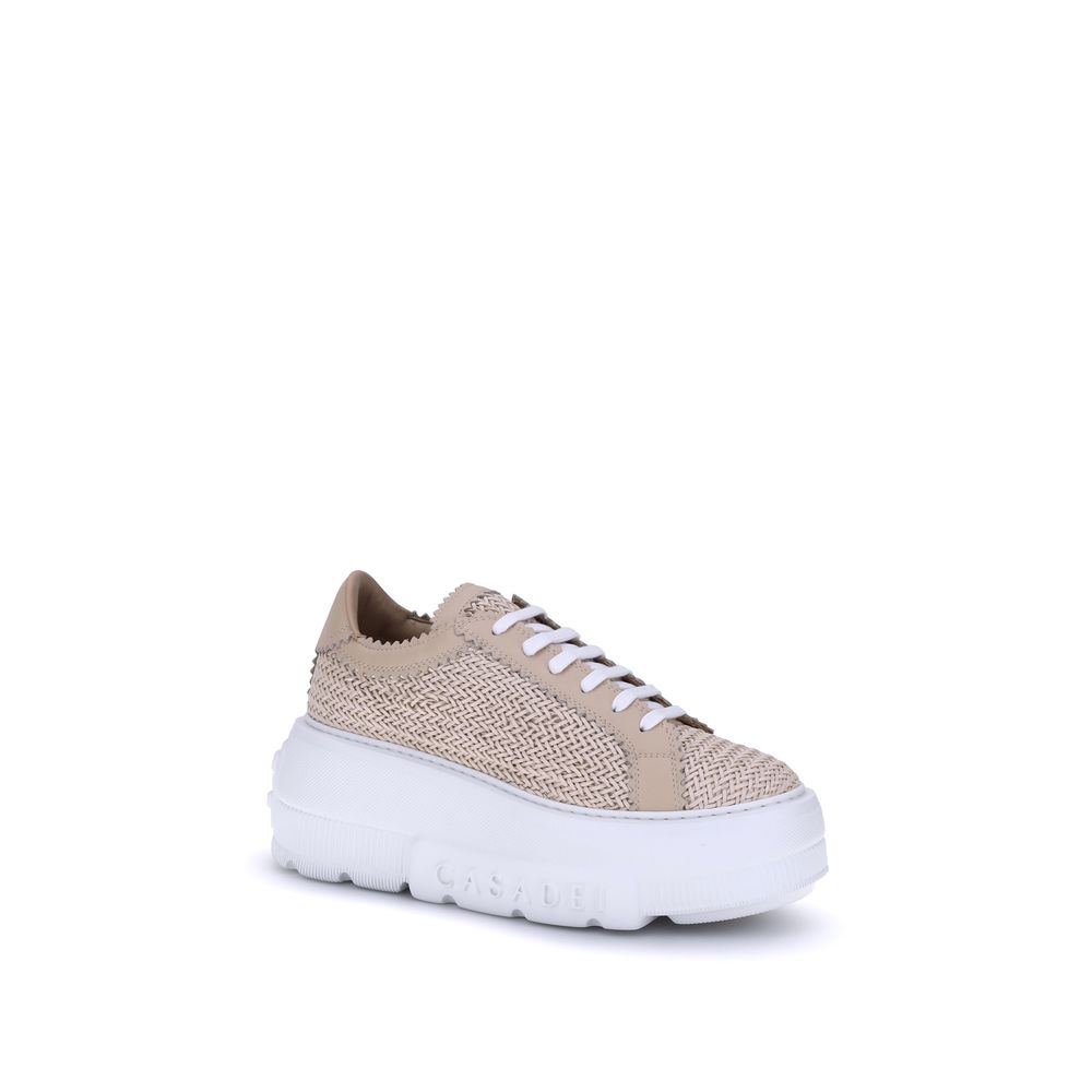 Casadei Beige Other Fibres Platform Sneakers Curated Luxury Accessories by Orvyn