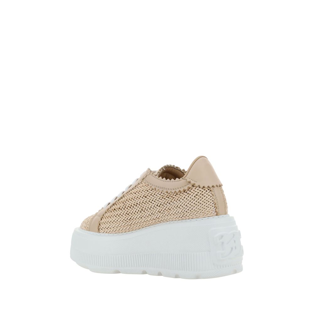 Casadei Beige Other Fibres Platform Sneakers Curated Luxury Accessories by Orvyn