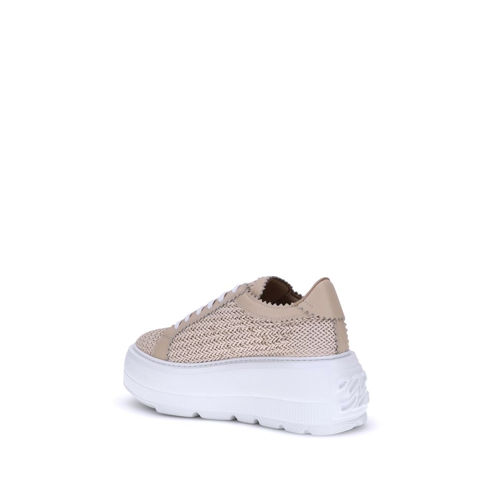 Casadei Beige Other Fibres Platform Sneakers Curated Luxury Accessories by Orvyn