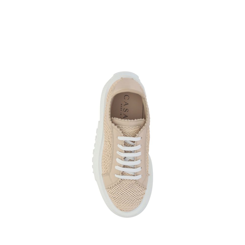 Casadei Beige Other Fibres Platform Sneakers Curated Luxury Accessories by Orvyn
