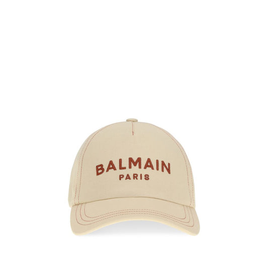 Balmain Beige Cotton Cap (Baseball Hat) Curated Luxury Accessories by Orvyn
