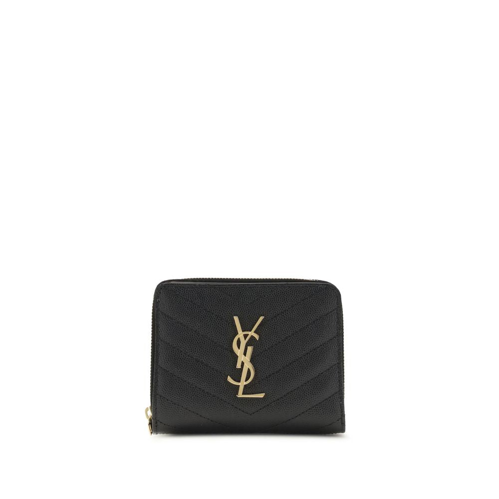 Saint Laurent Black Calf Leather Bos Taurus Wallet Curated Luxury Accessories by Orvyn