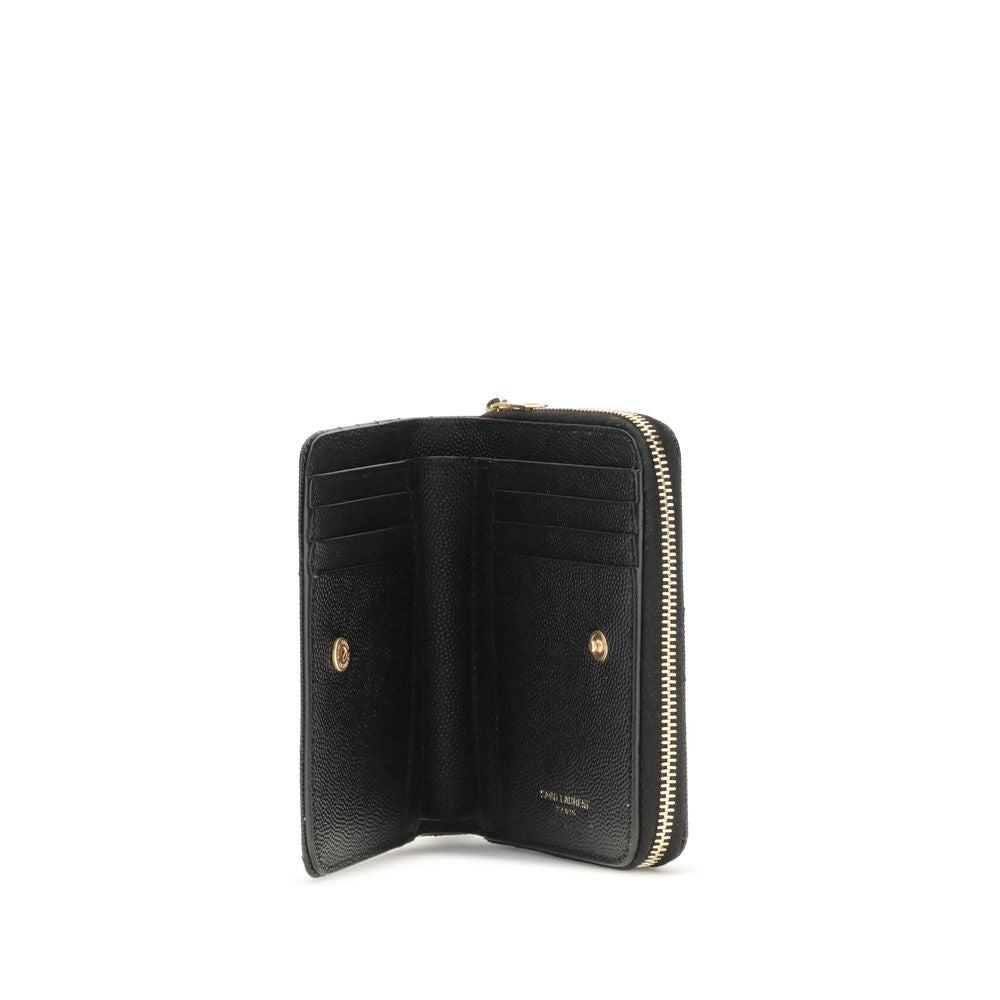 Saint Laurent Black Calf Leather Bos Taurus Wallet Curated Luxury Accessories by Orvyn