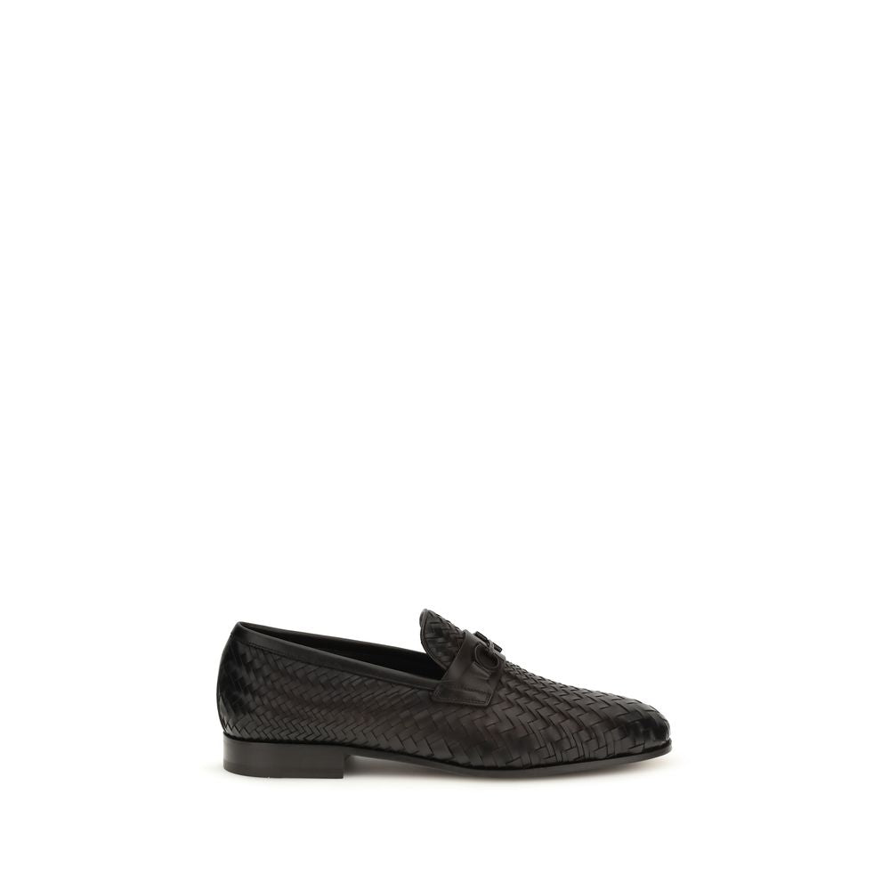 Ferragamo Brown Calf Leather Bos Taurus Slip-On Loafers Curated Luxury Accessories by Orvyn