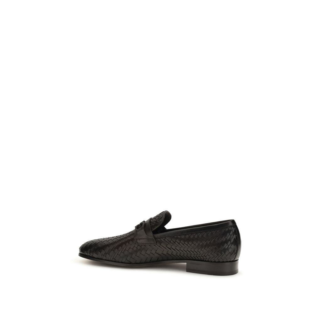Ferragamo Brown Calf Leather Bos Taurus Slip-On Loafers Curated Luxury Accessories by Orvyn