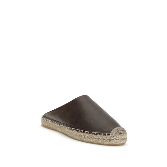 Brunello Cucinelli Brown Calf Leather Bos Taurus Espadrilles Curated Luxury Accessories by Orvyn