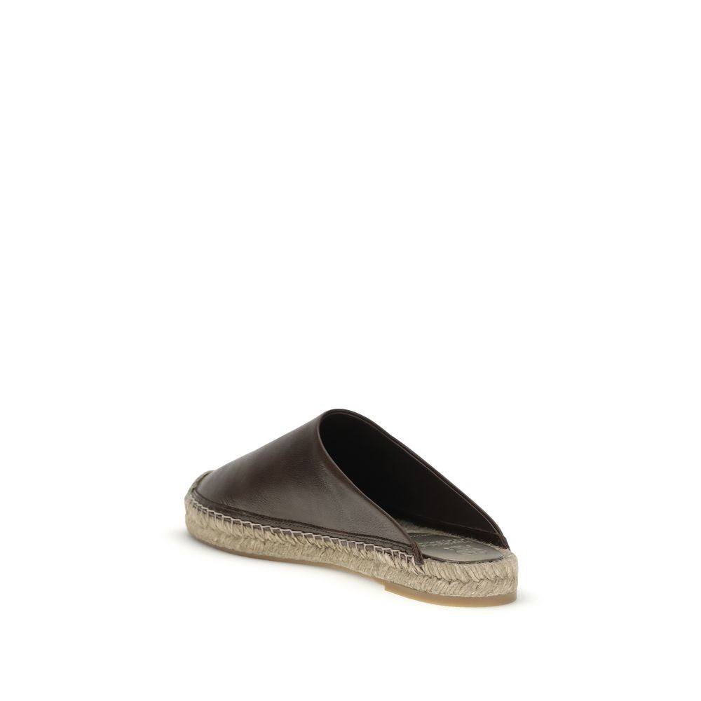 Brunello Cucinelli Brown Calf Leather Bos Taurus Espadrilles Curated Luxury Accessories by Orvyn