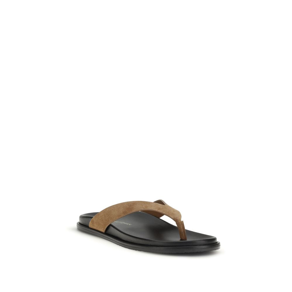 Stuart Weitzman Multicolor Calf Leather Bos Taurus Flip-Flop Sandals Curated Luxury Accessories by Orvyn