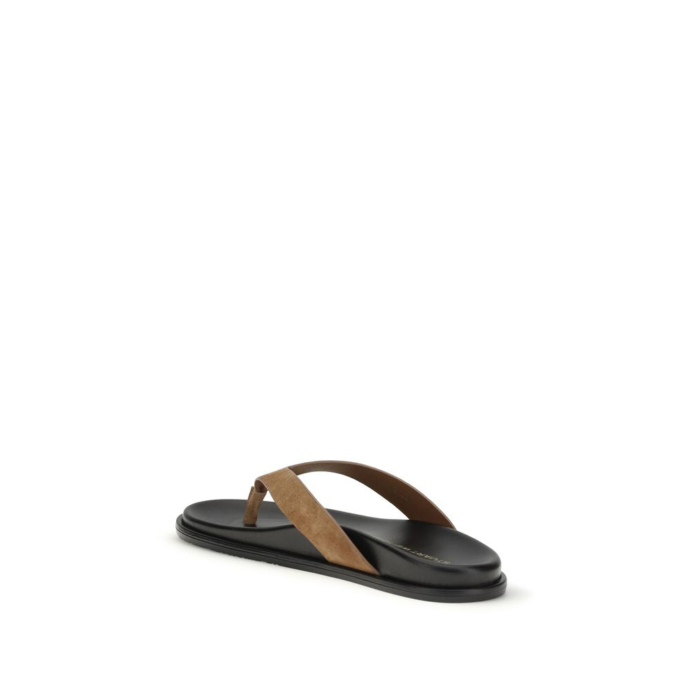 Stuart Weitzman Multicolor Calf Leather Bos Taurus Flip-Flop Sandals Curated Luxury Accessories by Orvyn