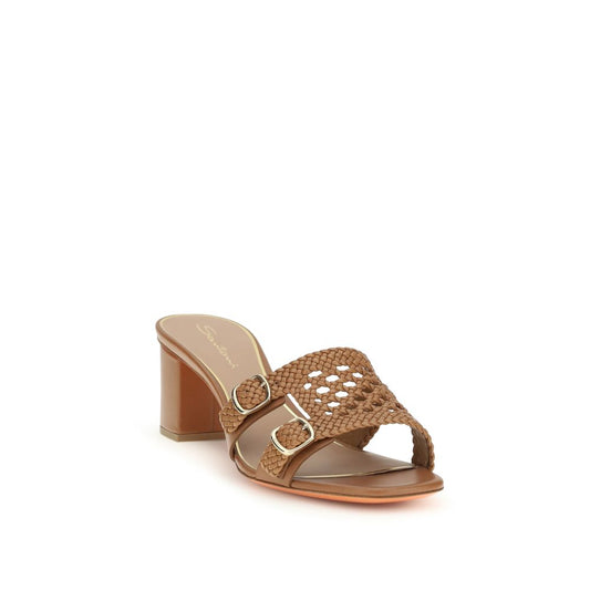 Santoni Beige Calf Leather Bos Taurus Platform Sandals Curated Luxury Accessories by Orvyn