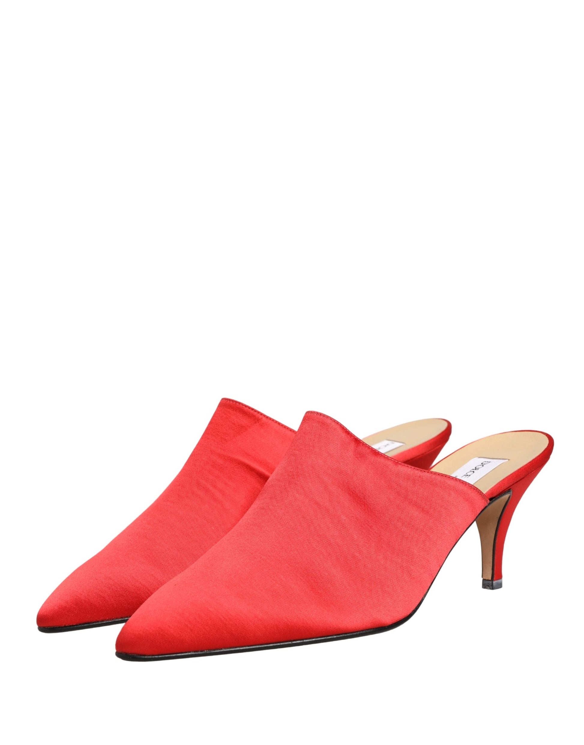 Dolce & Gabbana Red Suede Heel Mule Shoes Curated Luxury Accessories by Orvyn