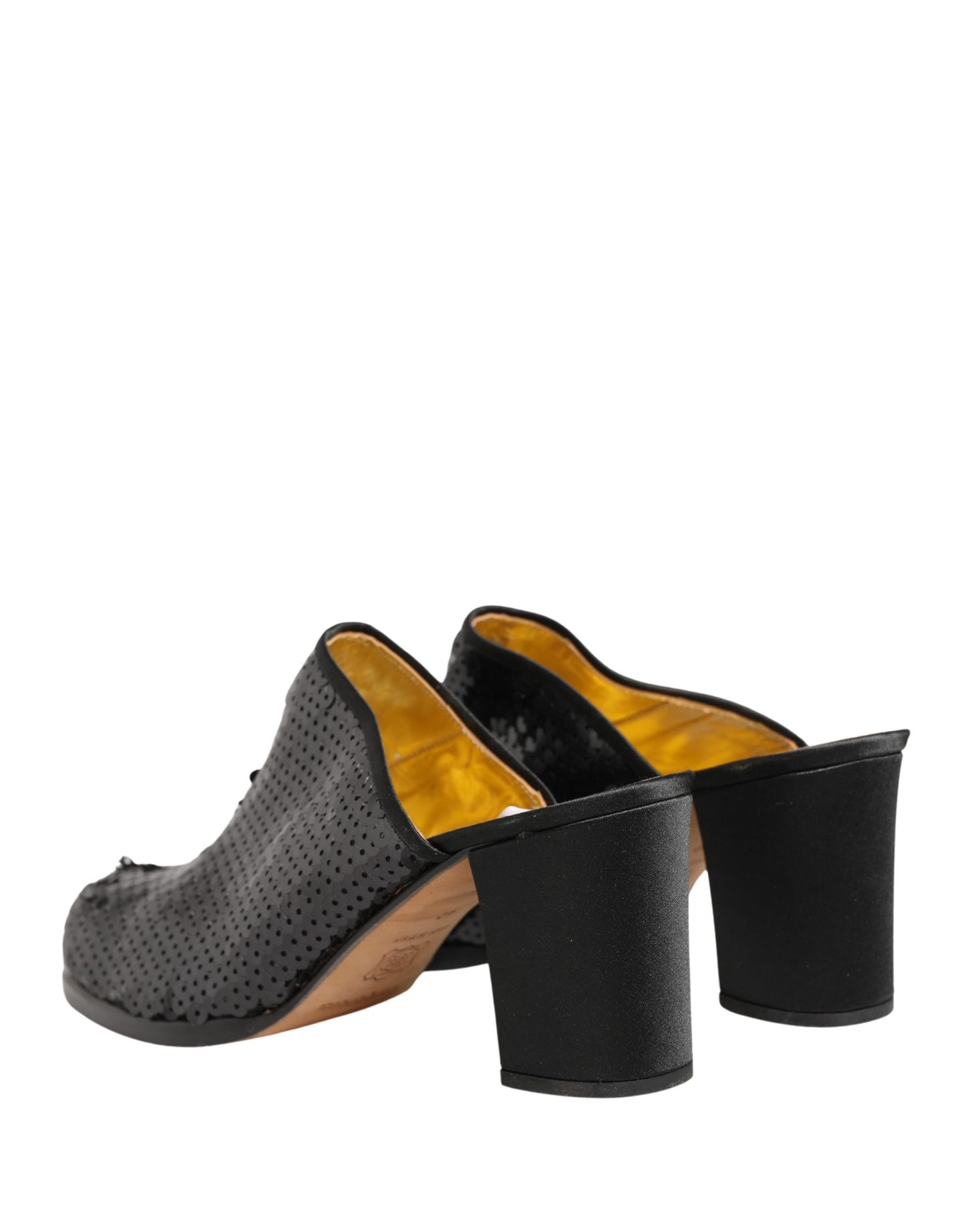 Dolce & Gabbana Black Sequined Mules Shoes Curated Luxury Accessories by Orvyn