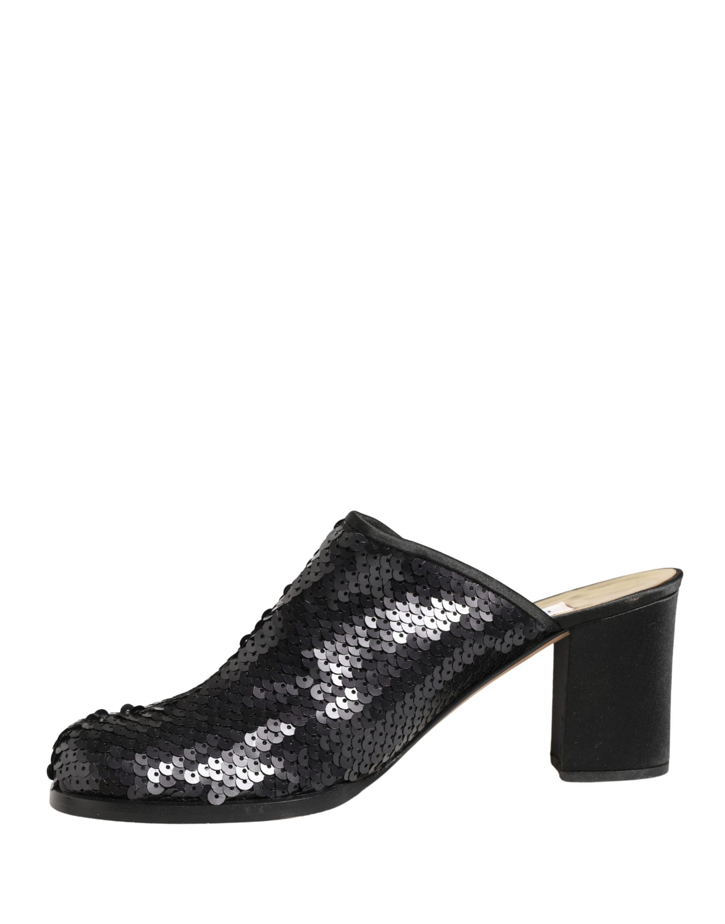 Dolce & Gabbana Black Sequined Mules Shoes Curated Luxury Accessories by Orvyn