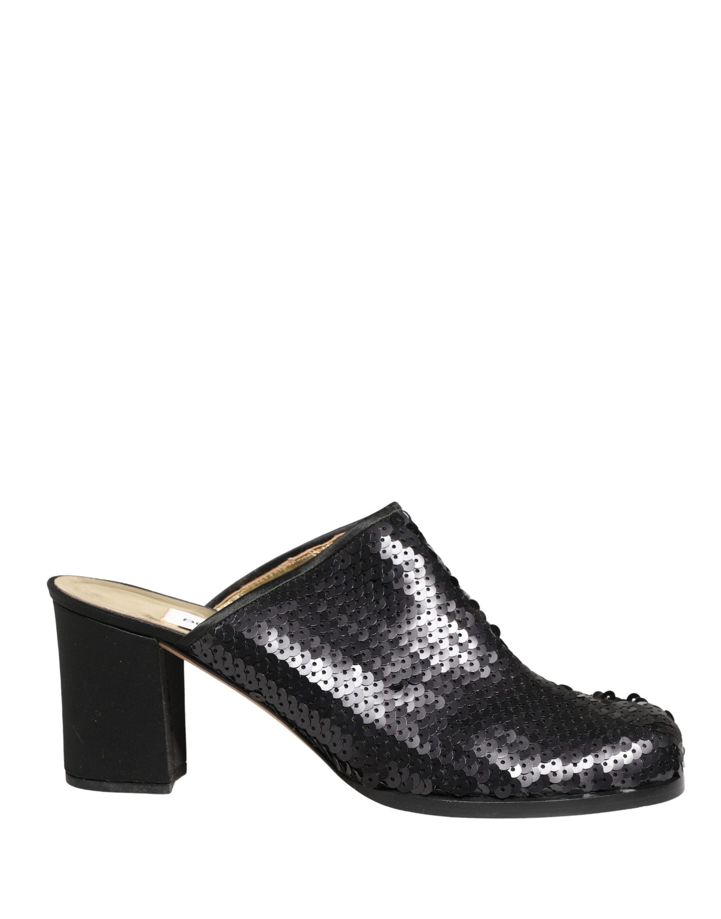 Dolce & Gabbana Black Sequined Mules Shoes Curated Luxury Accessories by Orvyn